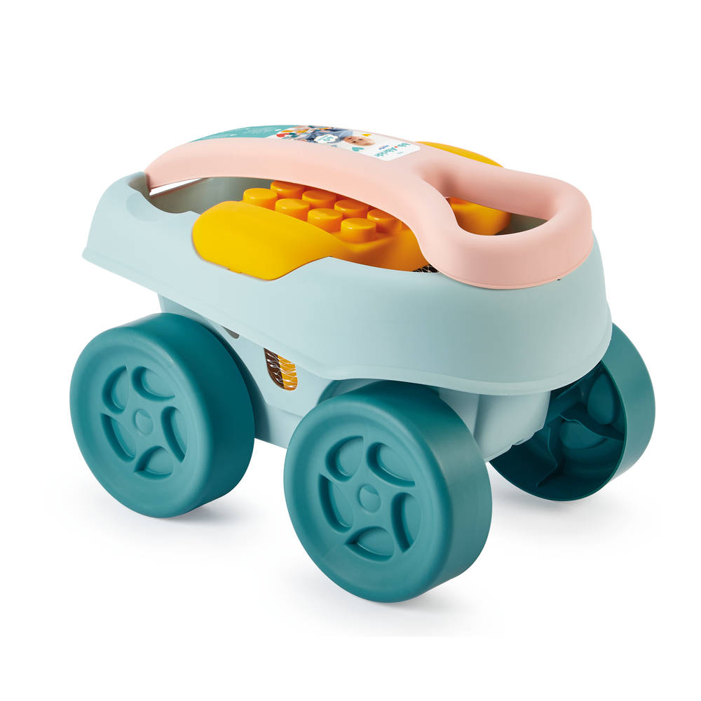 Abrick bolderkar met 40 maxi bouwstenen - pastel