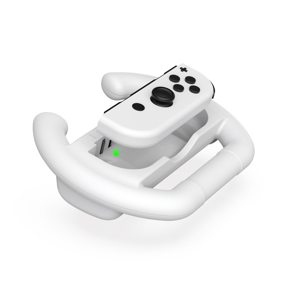 (2er Set) Racing Wheel Lenkrad kompatibel für Nintendo Switch / OLED Joy-Con Controller - Weiss