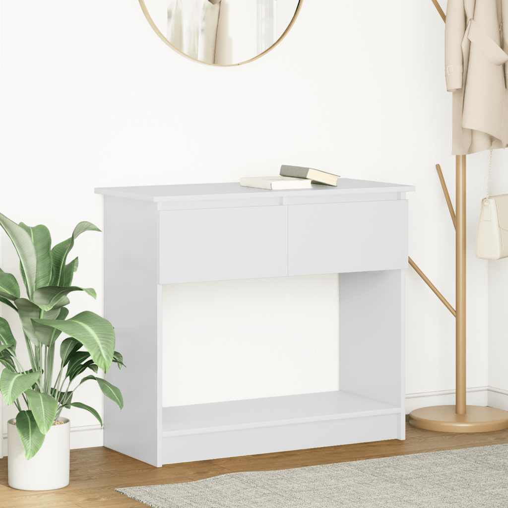 vidaXL Consoletafel met lades wit 85,5x38,5x74,5 cm