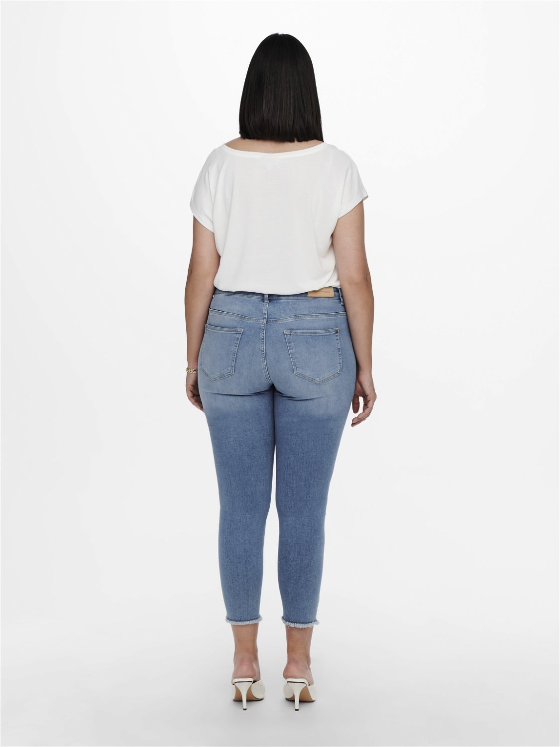 CARWILLY Mittlere Taille Skinny Fit Jeans Light Blue Denim