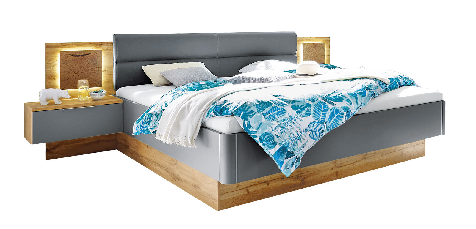 Bettanlage FOREST 180 x 200 grau/ braun