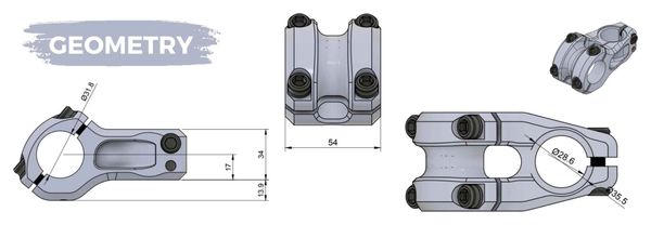 Potence Pride Racing FTL HD 31.8 mm Argent