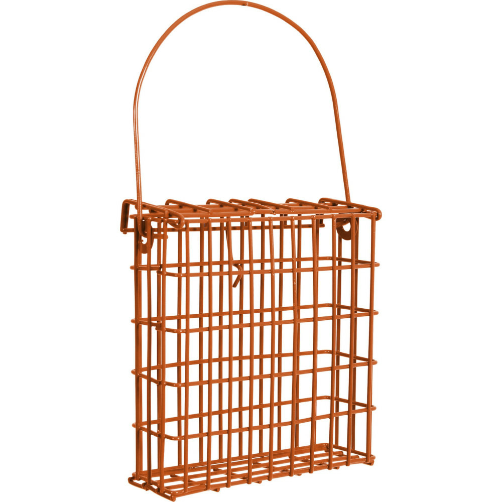 Support pour pain de graisse en métal orange pour oiseaux