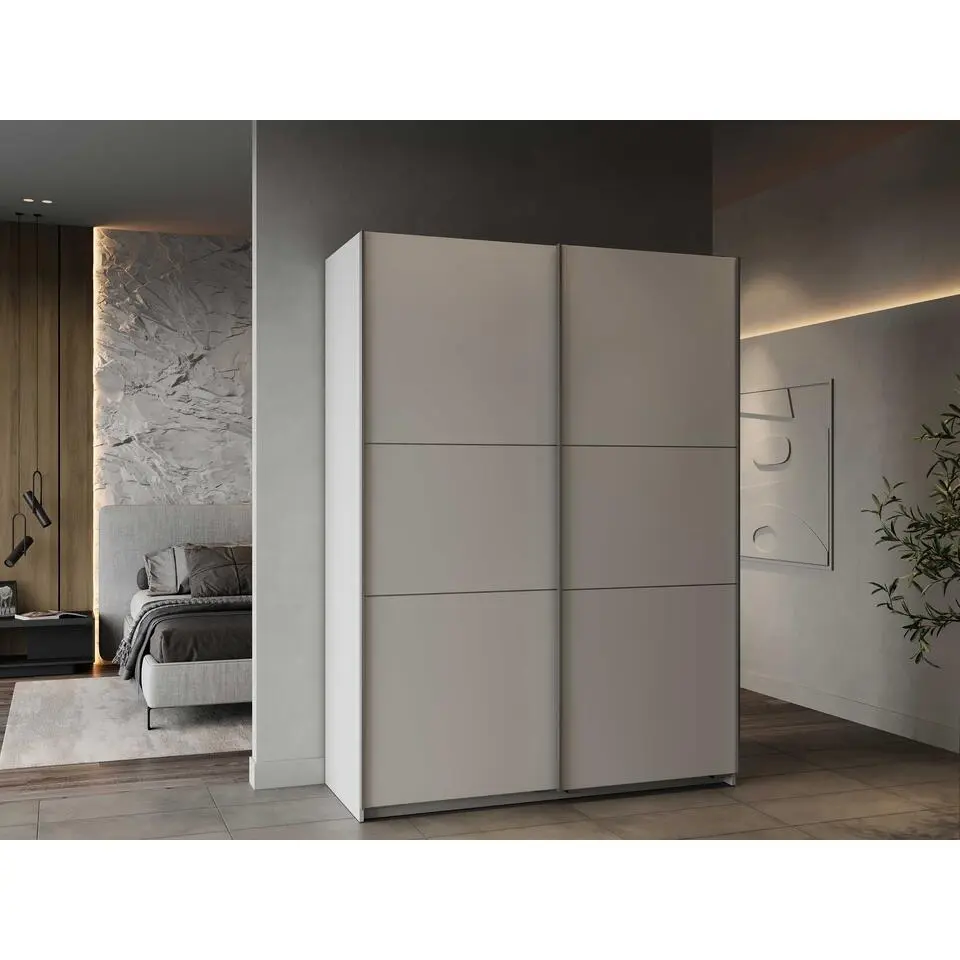 Garderobekast Spectre 148cm met schuifdeuren - mat wit