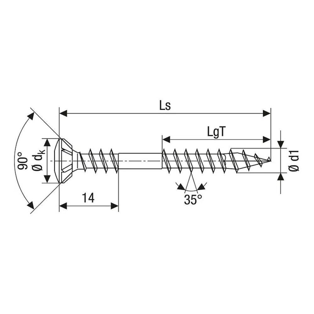 FASADESKRUE SPAX BLAX T-STAR A2 4,5X60MM 100STK
