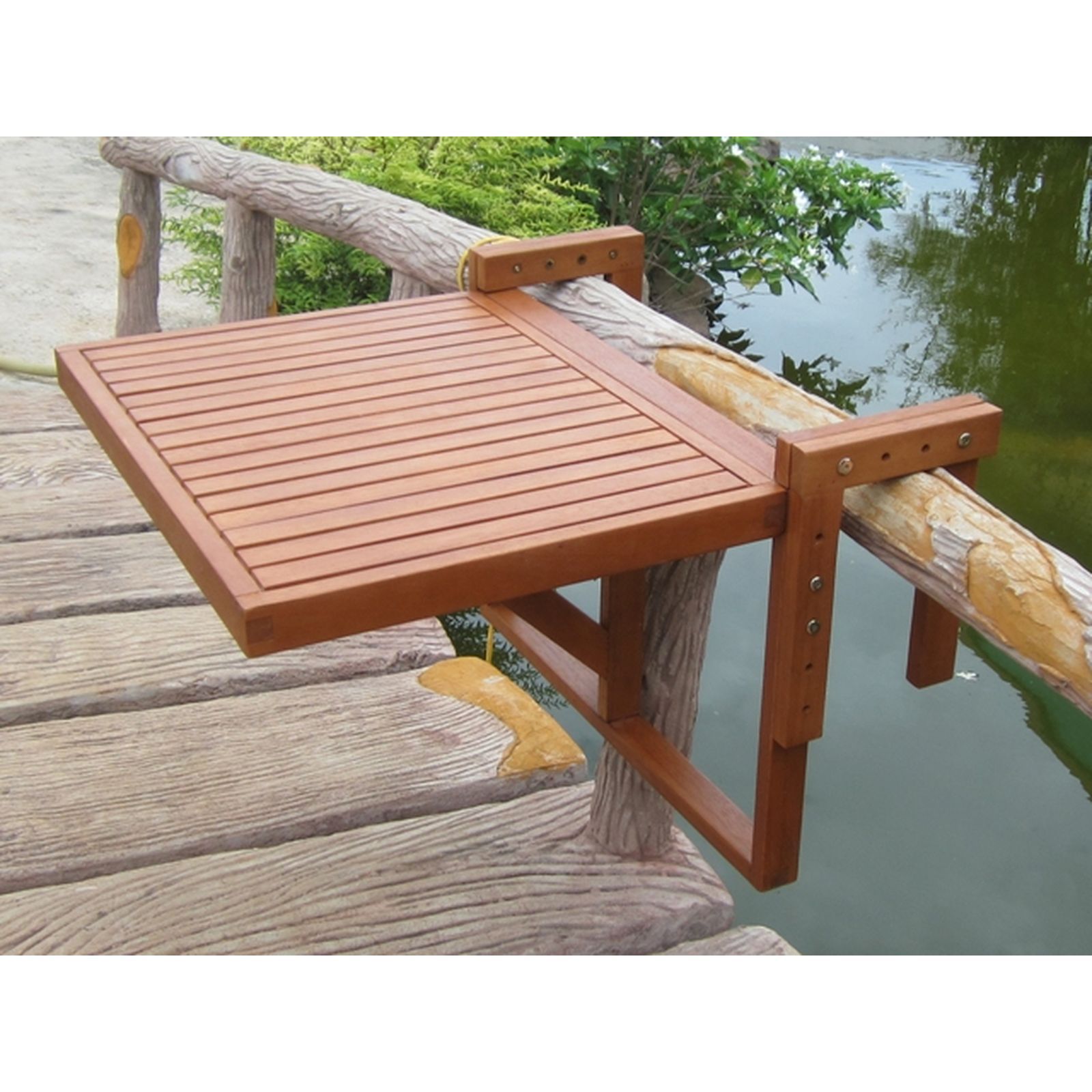 Balkon-Hängetisch BERKELEY - Eukalyptus - 60x45 cm