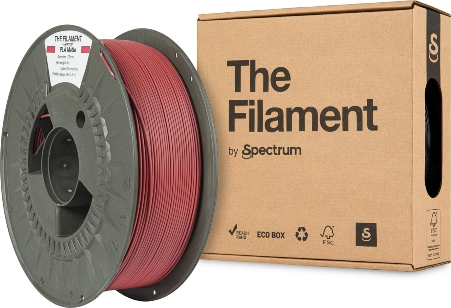 The Filament  PLA Matte October Red, 1,75 mm / 1000 g    Mattes PLA für funktionale & dekorative Anwendungen in October Red