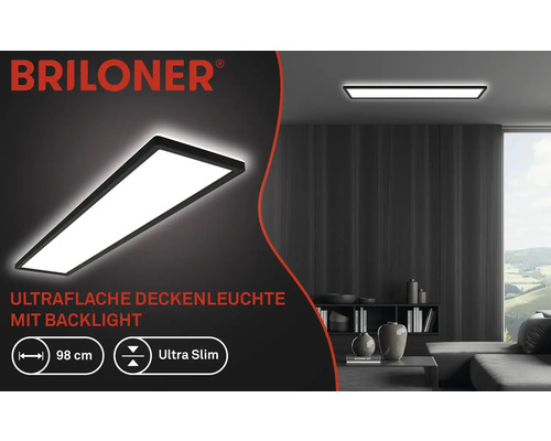 LED Paneel 36W 4800 lm 4000 K zwart 20x98 cm Slank zwart + afstandsbediening + achtergrondverlichtingseffect