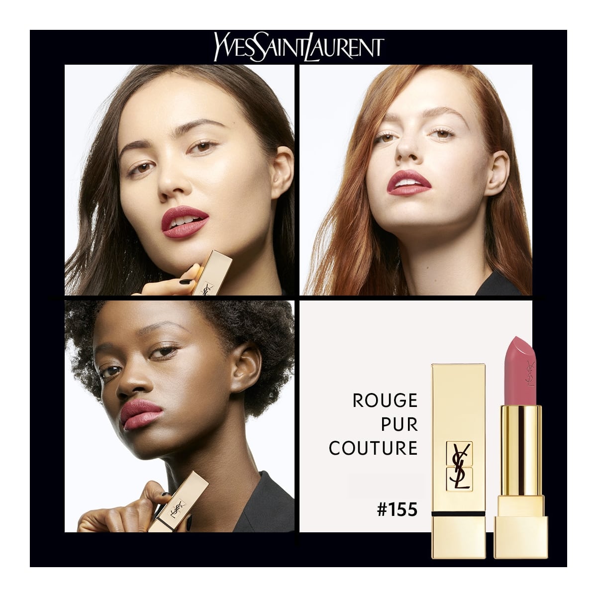 YVES SAINT LAURENT Rouge Pur Couture Rouge à Lèvres Satiné Longue Tenue et Confort