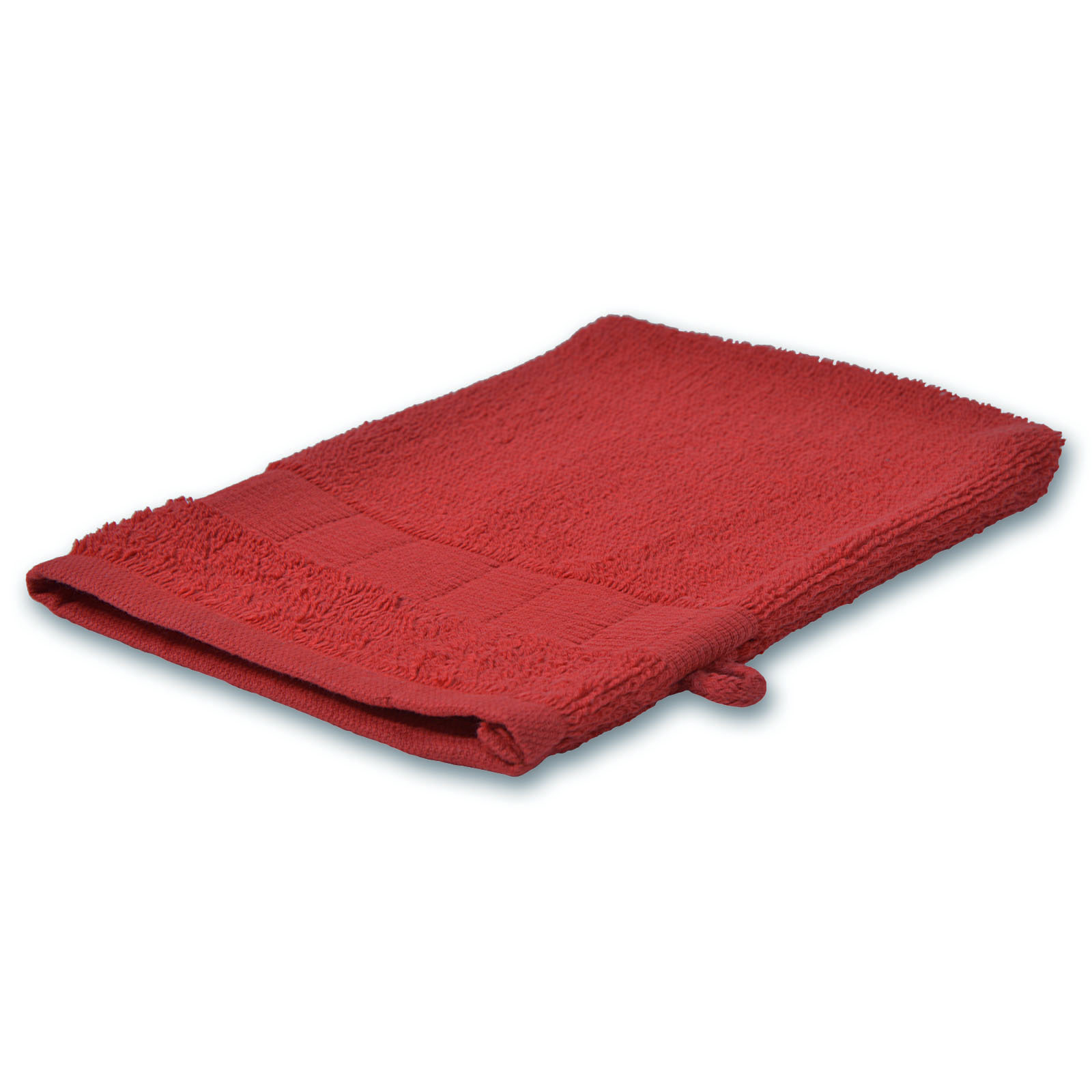 Calimosa Waschhandschuh - dunkelrot - Baumwolle- 15x20 cm