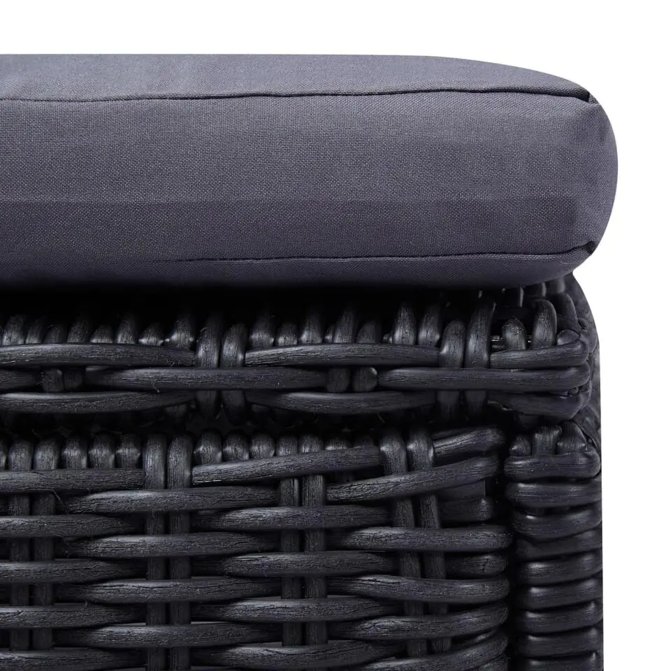 vidaXL - Zonnebed - Zwart - Poly rattan
