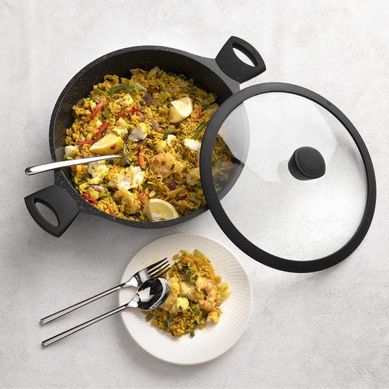 Sola Paella Pan met deksel Fair Cooking Zwart Ã¸ 28 cm