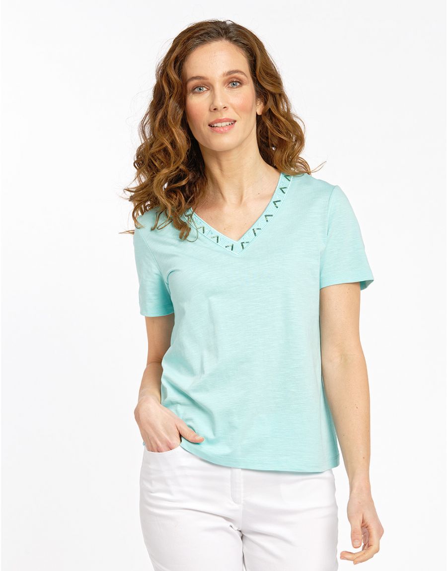 T-shirt vert coton modal