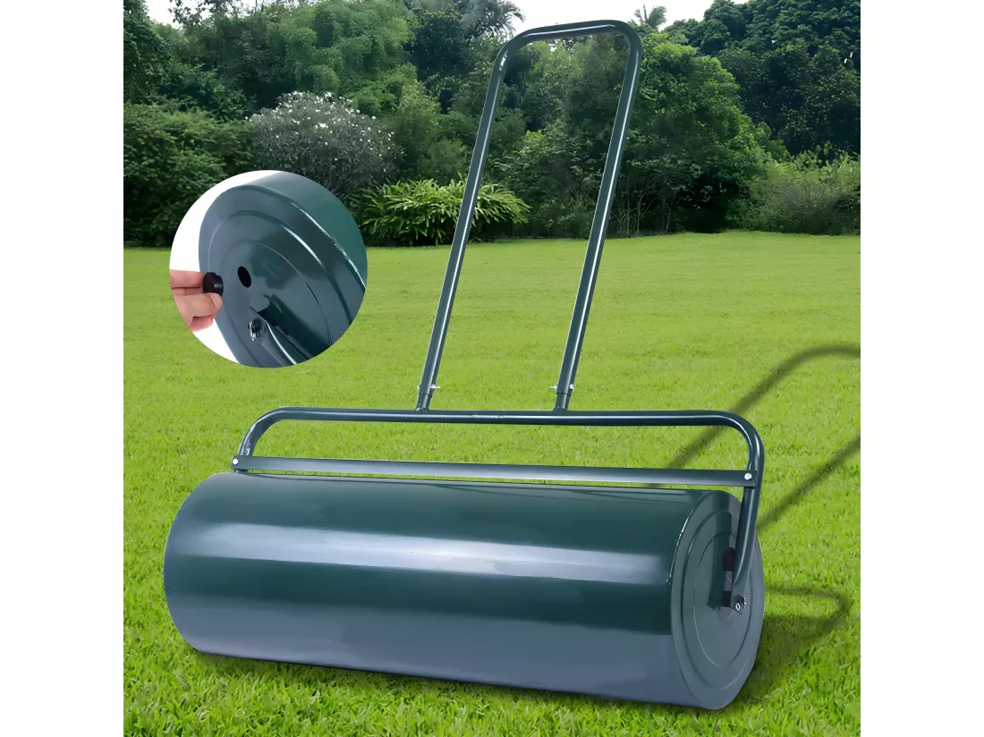 Rouleau à Gazon de Jardin avec Volume 63 L Ø du Rouleau : 30 CM Largeur 60 CM en Acier de Couleur Vert
