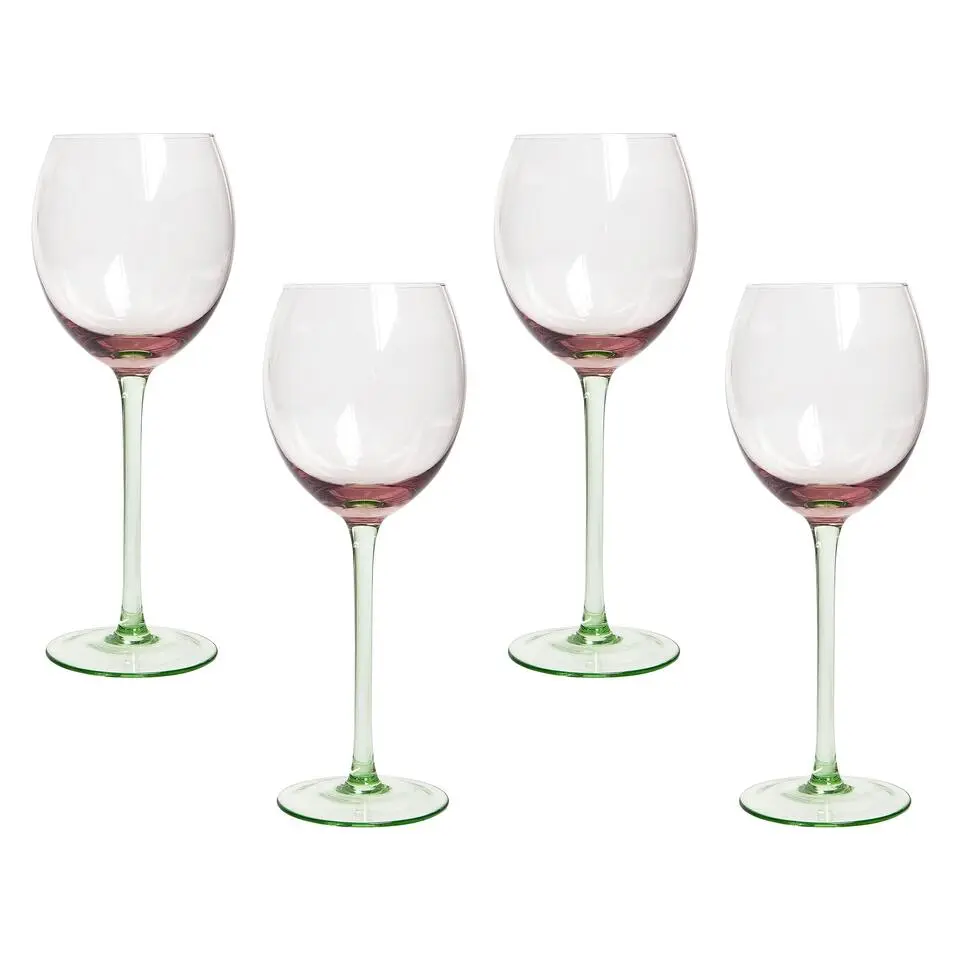 DIOPSIDE - Wijnglazen set van 4 - Roze/Groen - Glas