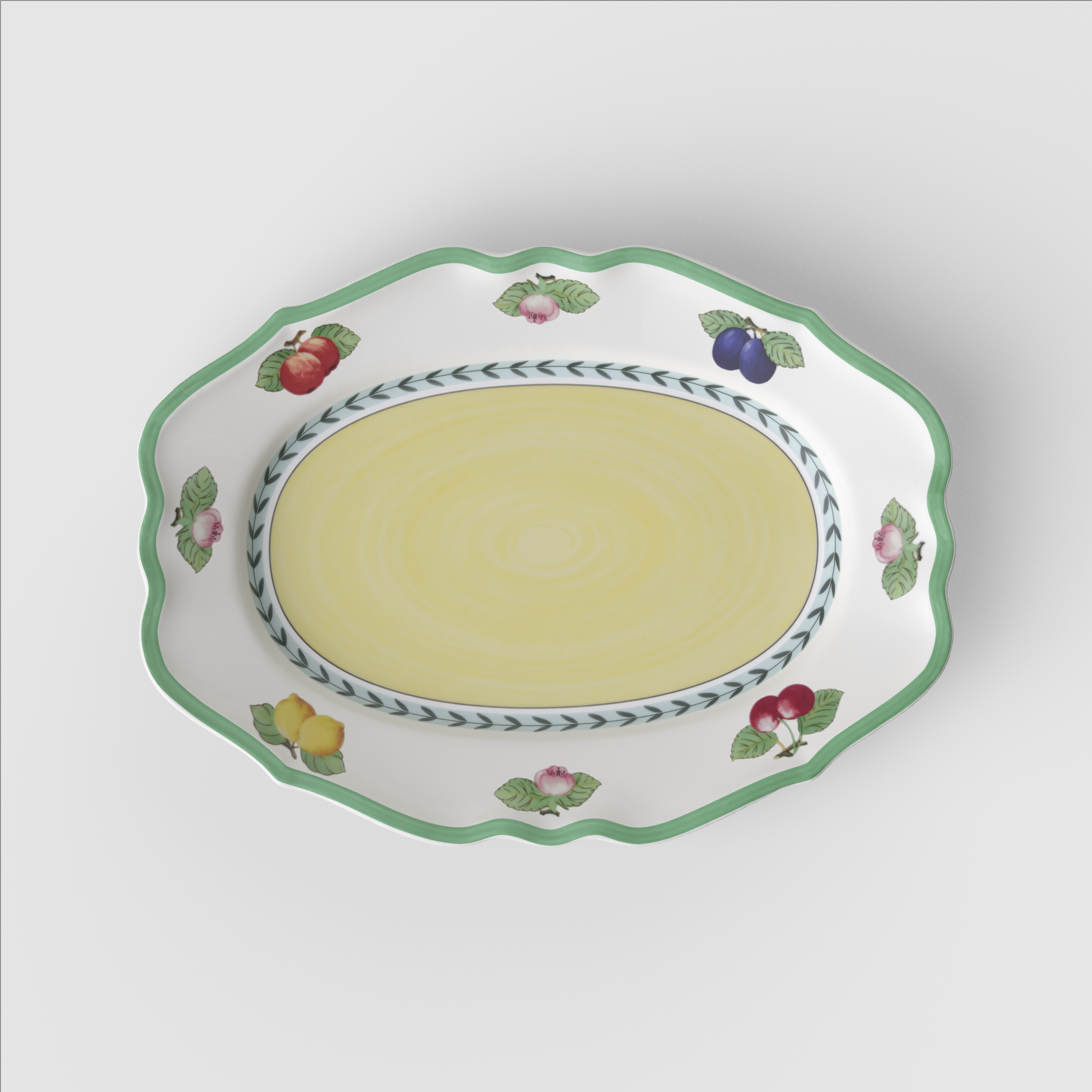 French Garden Serving tray Multi-colored, 16.7'' x 12.3'', Premium Porcelain