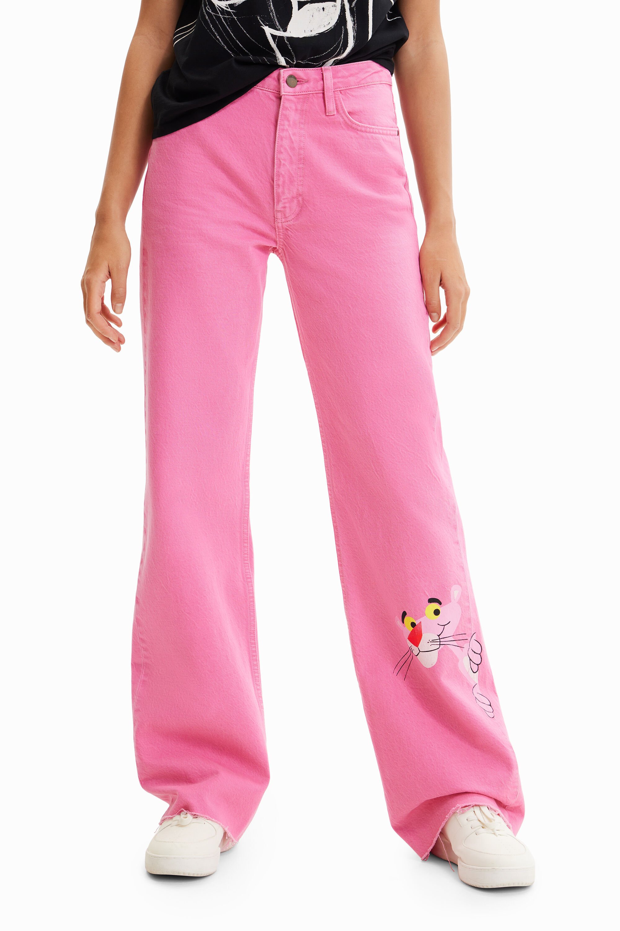 Jean wide leg Panthère rose