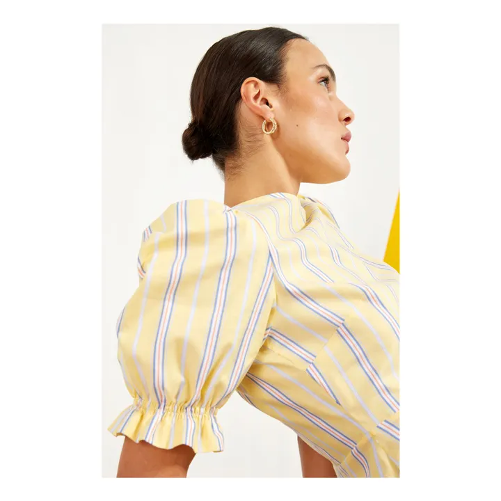 Maria de la Orden Robe Rhea Rayures | Jaune