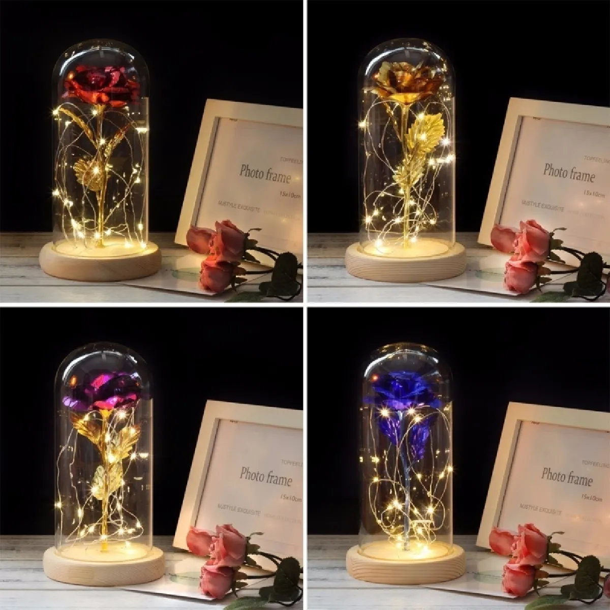 Wewoo Guirlande LED Roses Violet