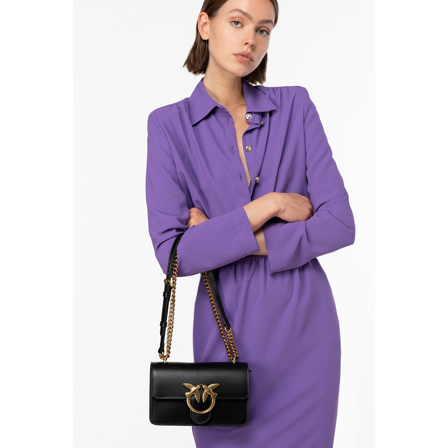 Pinko Love One Mini Dc Vitello Seta black