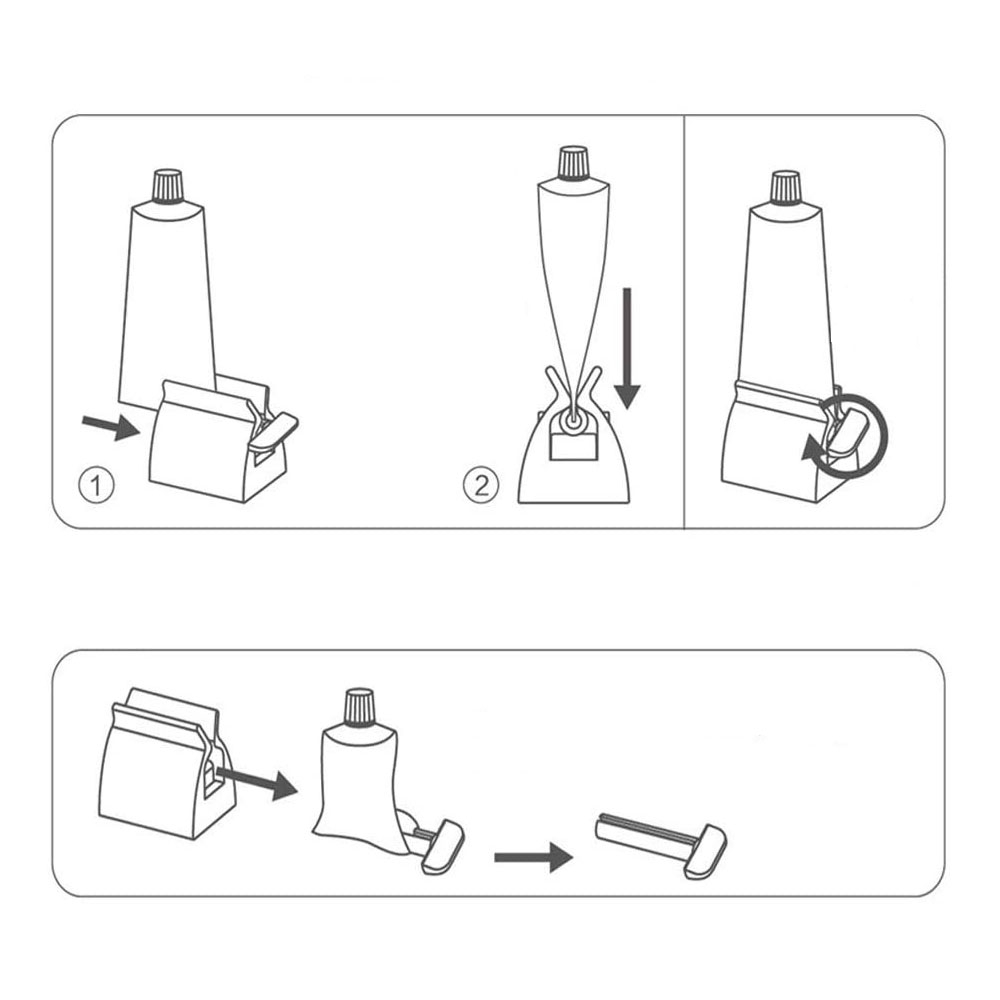 (2er Set) 2in1 Zahnpasta Ständer Tuben Ausquetscher Halter - Weiss