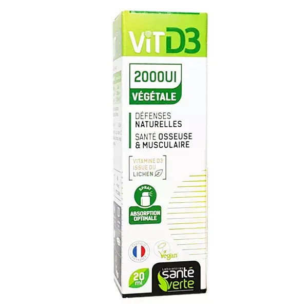 Santé Verte Vitamina D3 2000IU à base de plantas 20ml