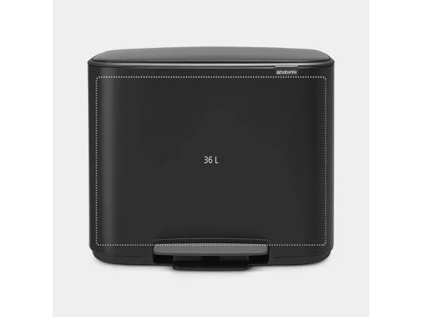 Brabantia Bo Pedal Bin - Skraldespand - fliplåg - 36 L - fodpedal - mat sort