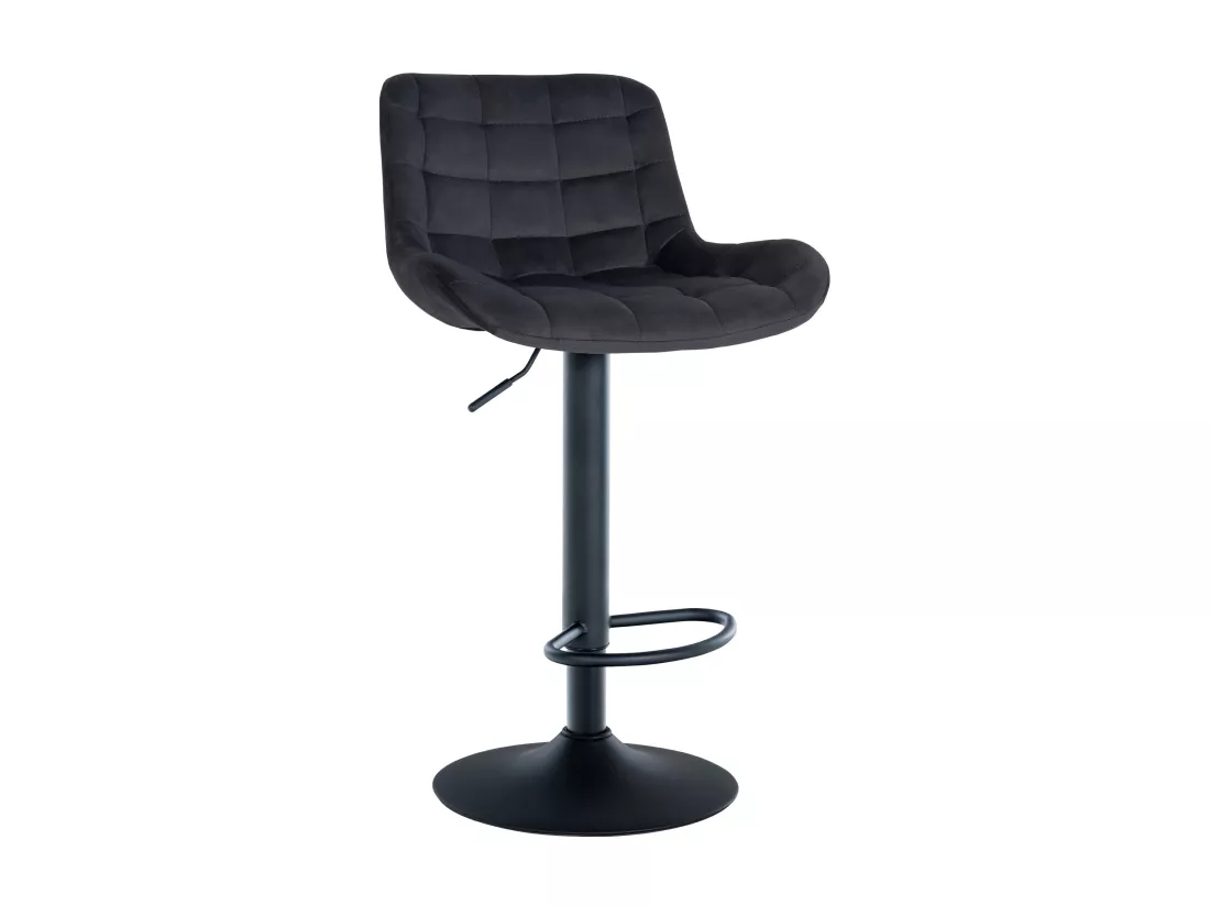 Tabouret de bar - Velours - Noir - Tover