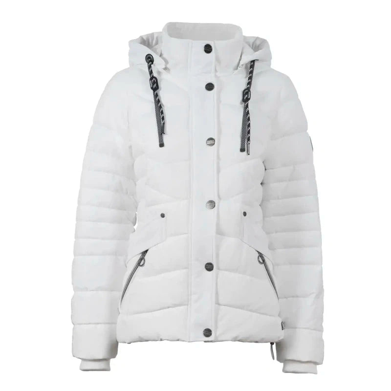 Soquesto Gewatteerde Winterjas met  Capuchon Off White