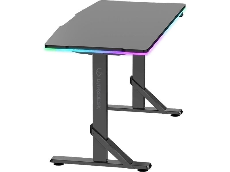 Ultradesk Gaming Tisch Iron Ultrastarker Gaming Tisch mit mechanischer Höhenverstellbarkeit und RGB-Beleuchtung