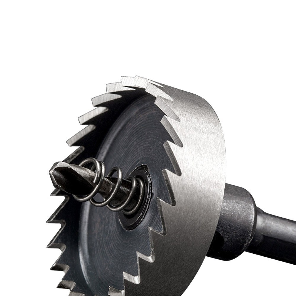 (6-tlg. Set) Lochsäge Bohraufsatz Werkzeug für Holz / Metall / Kunststoff / Aluminium / Kupfer / Edelstahl (16/18.5/20/25/30/35mm) - Schwarz
