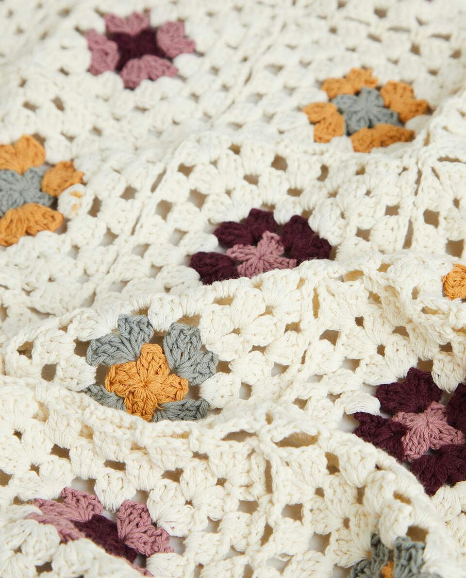 Manta de crochê floral infantil