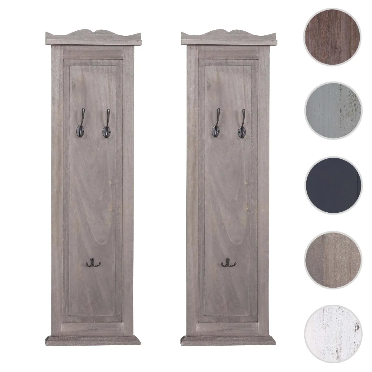 Mendler 2x Portemanteaux T33 - Gris-Brun Shabby