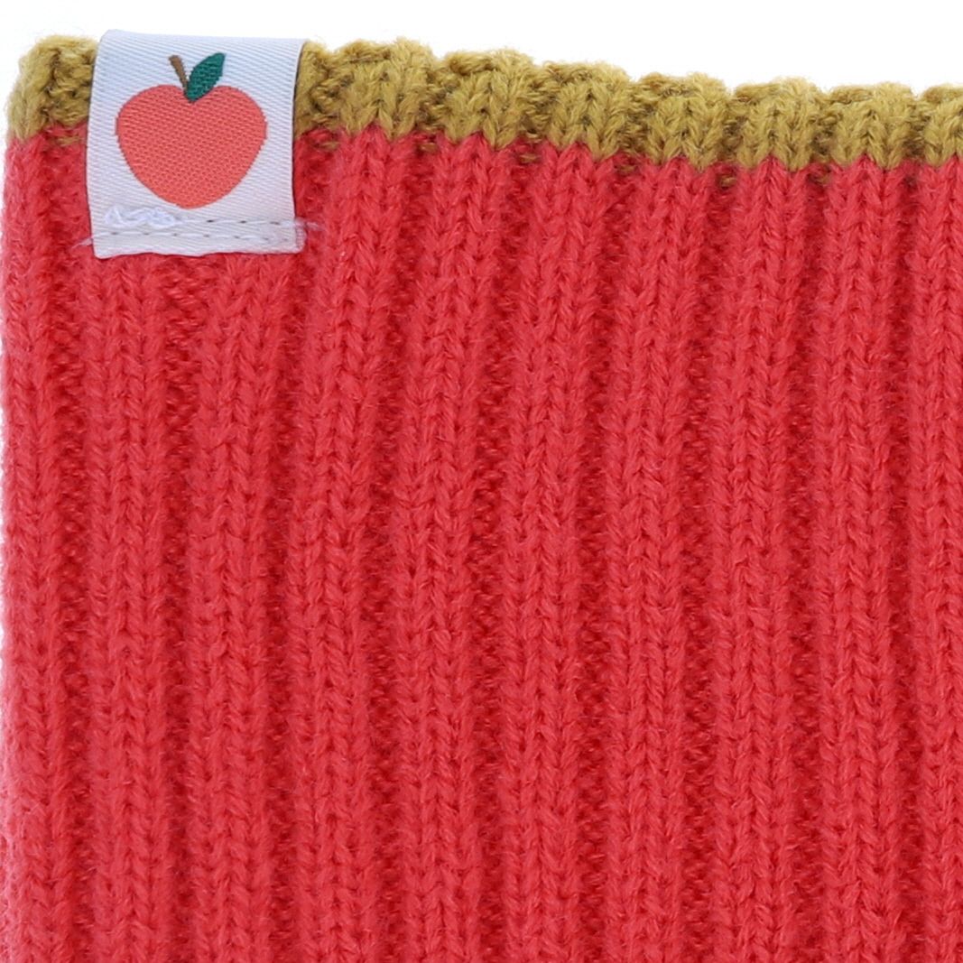 Tour de cou enfant réversible corail pomme - Dans mon jardin Jolie saison