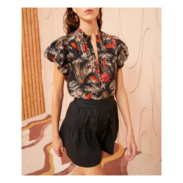 Ulla Johnson Blouse Klara Popeline de Coton | Noir