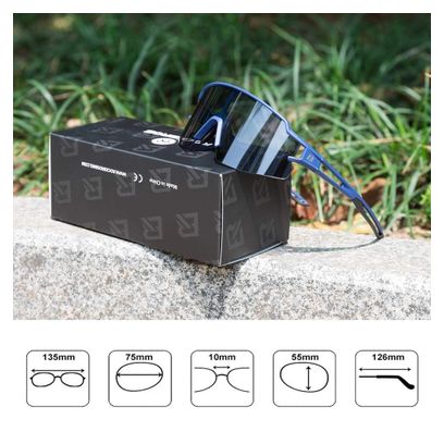 Lunettes de cyclisme photochromiques UV400 Rockbros 10174 - Bleu