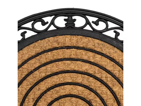 Tapis en caoutchouc et coco natural marron 75x45x1