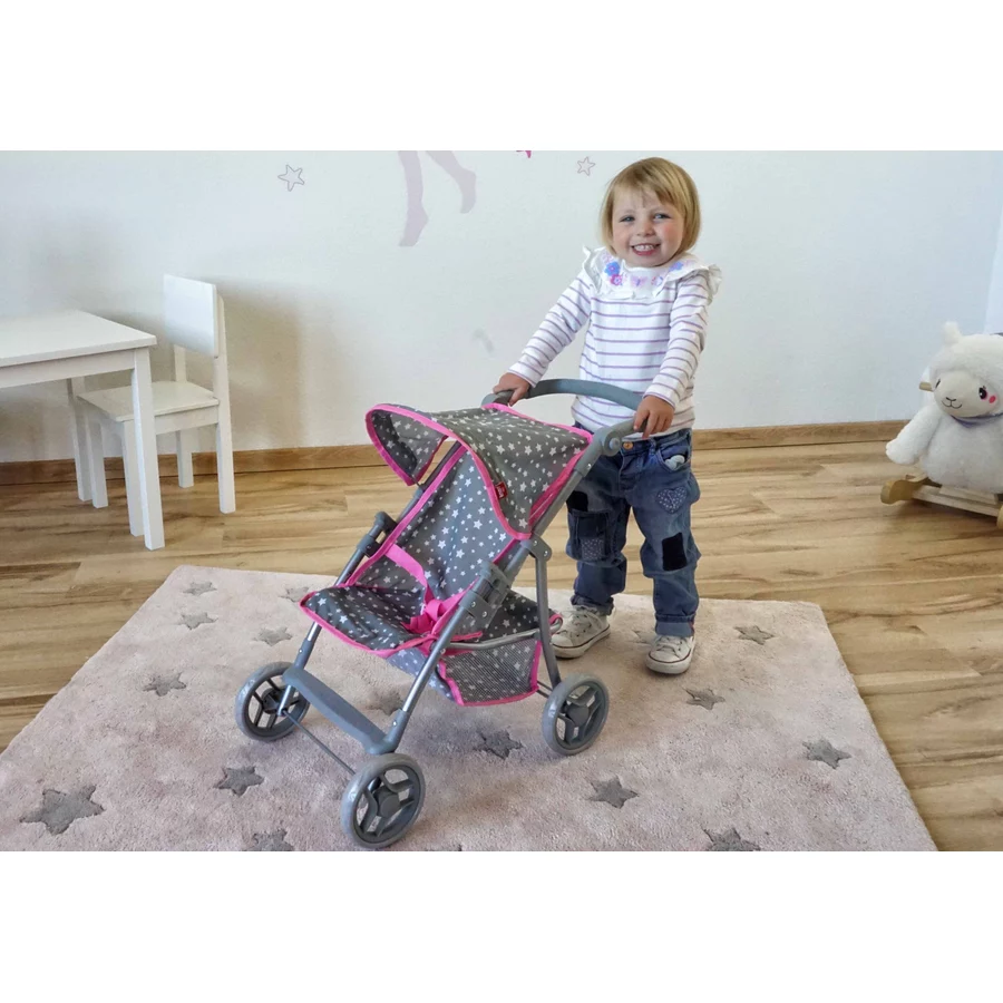 knorr toys® Puppenbuggy Liba - Star grey grau