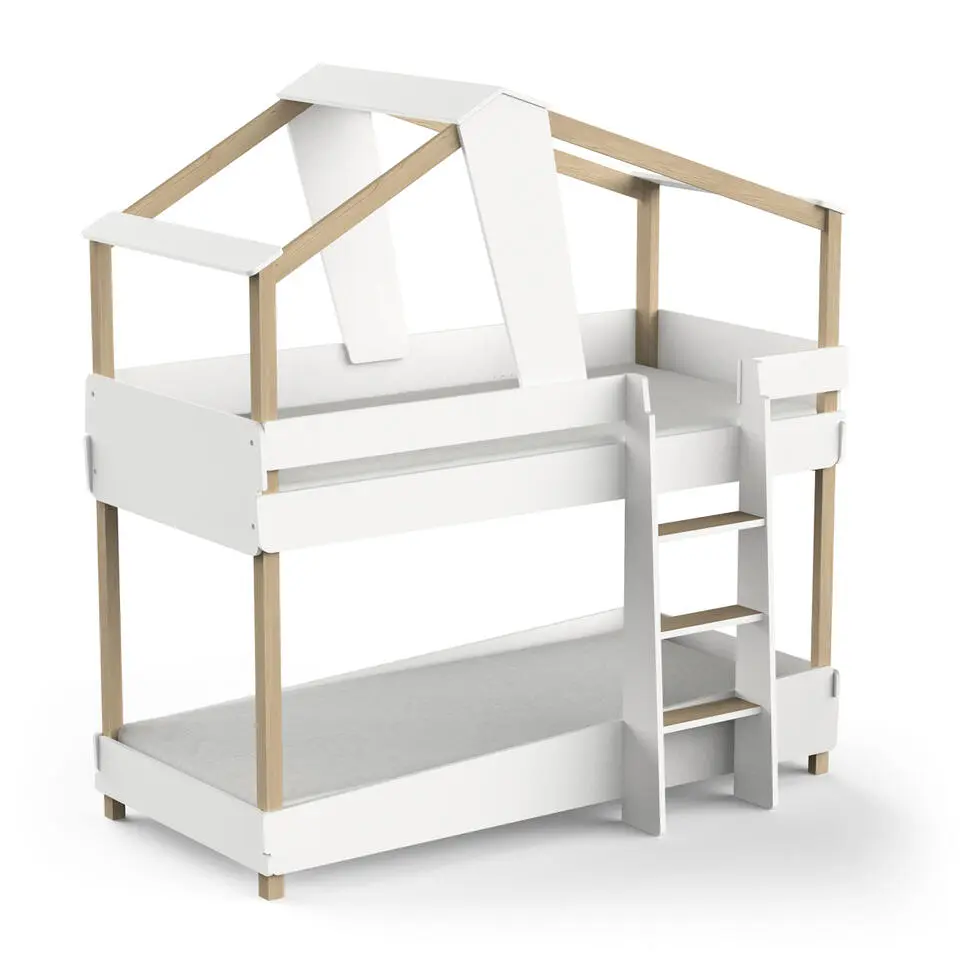 CALICOSY - Stapelbed TIMBER - Wit - 206x200x112,3 cm