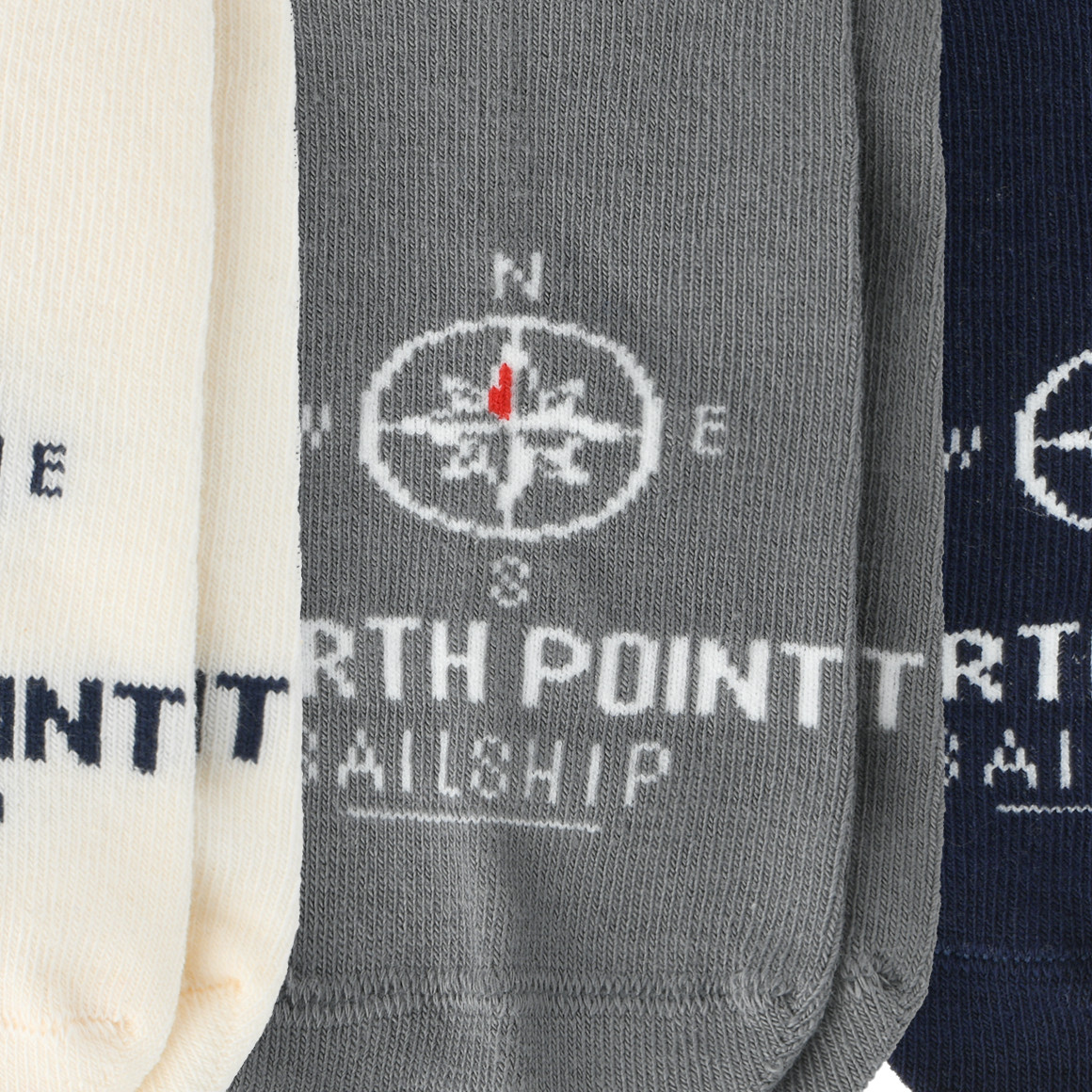3 Paar Jungen Sneaker-Socken im Set weiss / dunkelblau / dunkelgrau