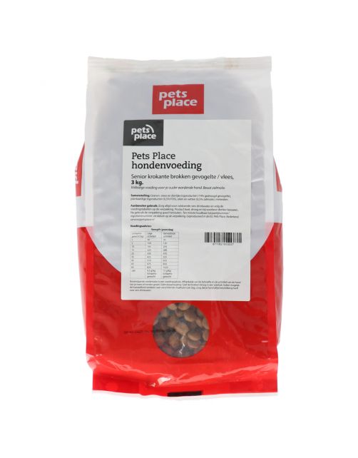 Pets Place Senior Krokante Brokken Gevogelte&Vlees - Hondenvoer