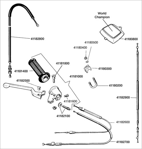 Bagbremsekabel, 3-gear