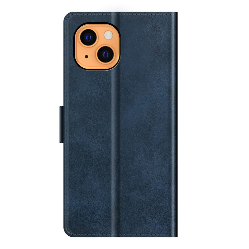 iPhone 13 Vintage Leder Tasche Flip Cover Fashion Design - Dunkelblau