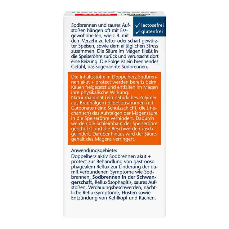 Doppelherz Sodbrennen akut + protect Kautabletten, 20 St