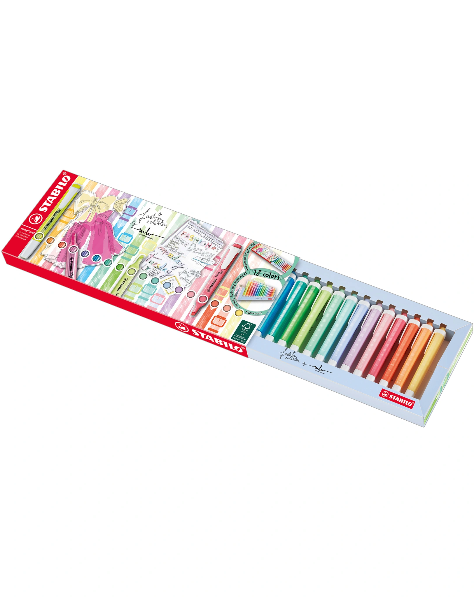 Textmarker STABILO® swing cool Neon-Pastel 18er-Pack