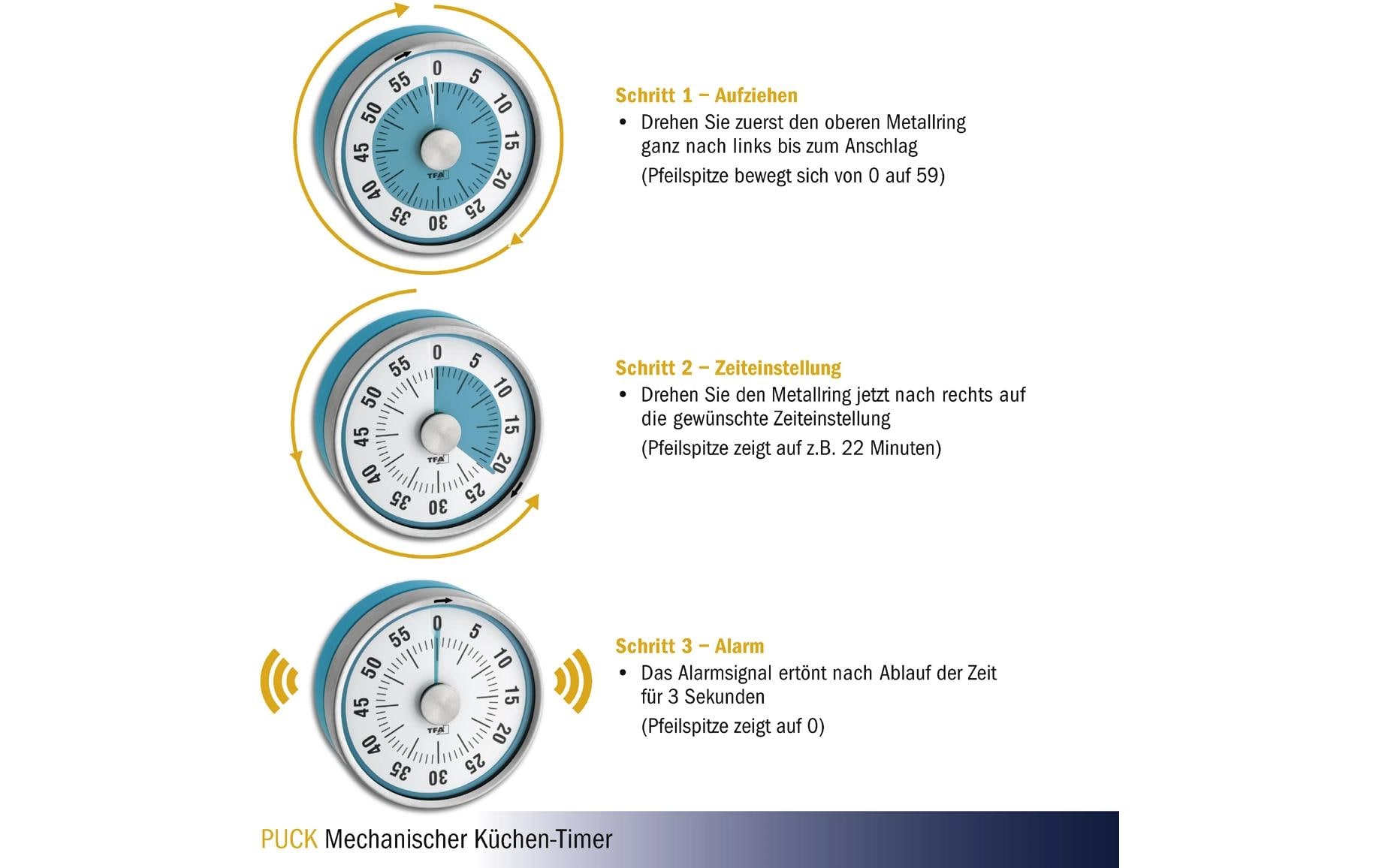 Küchentimer Puck TürkisTimer für die Küche