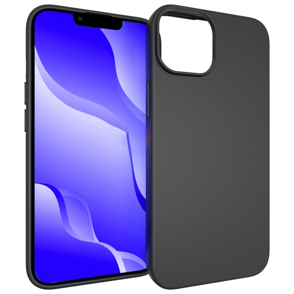 iPhone 14 Gummi Case Hülle Matt - Schwarz