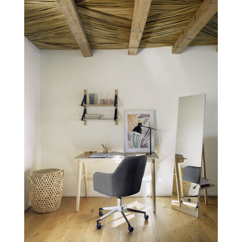 Chaise de bureau Madina tissu - avec accoudoirs - Mécanisme Haut/Bas - Pieds noirs