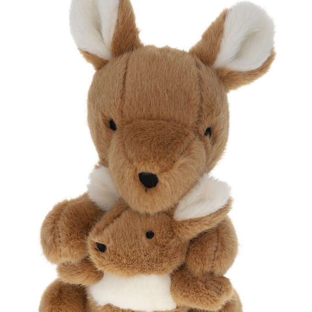 Le petit souk knuffelkangoeroe met baby - 24 cm
