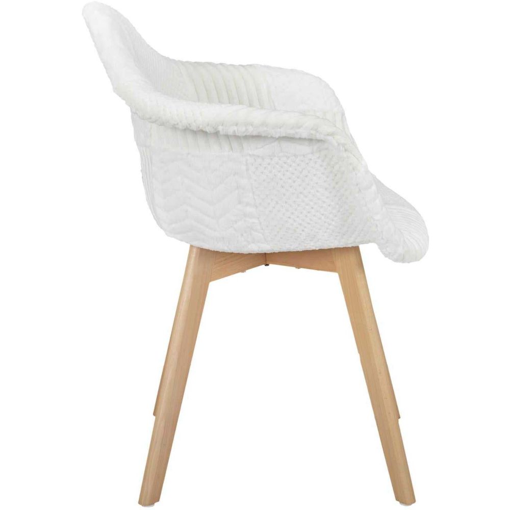 Fauteuil scandinave patchwork blanc